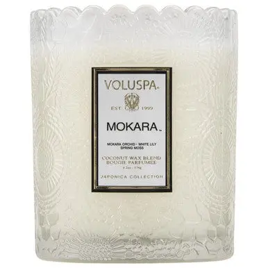Mokara Scalloped Edge Scented Candle By Voluspa 1