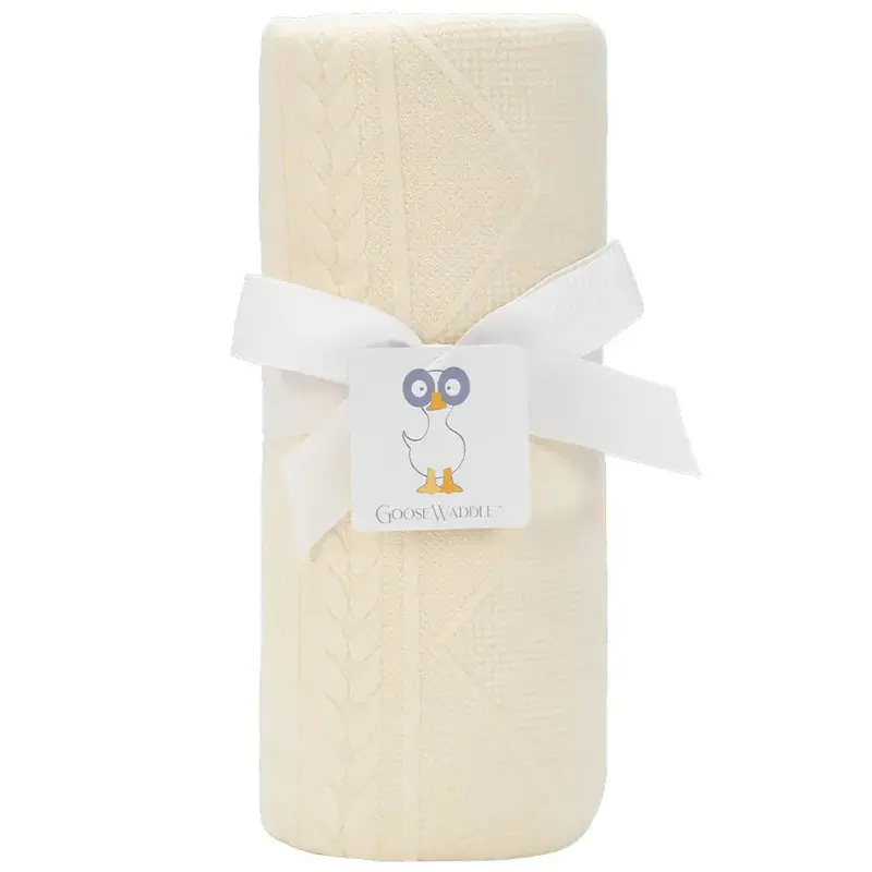 Oatmeal Neutral Knit Blanket 1