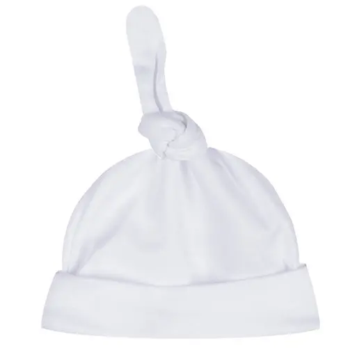Organic Cotton White Baby Beanie For Newborns 1