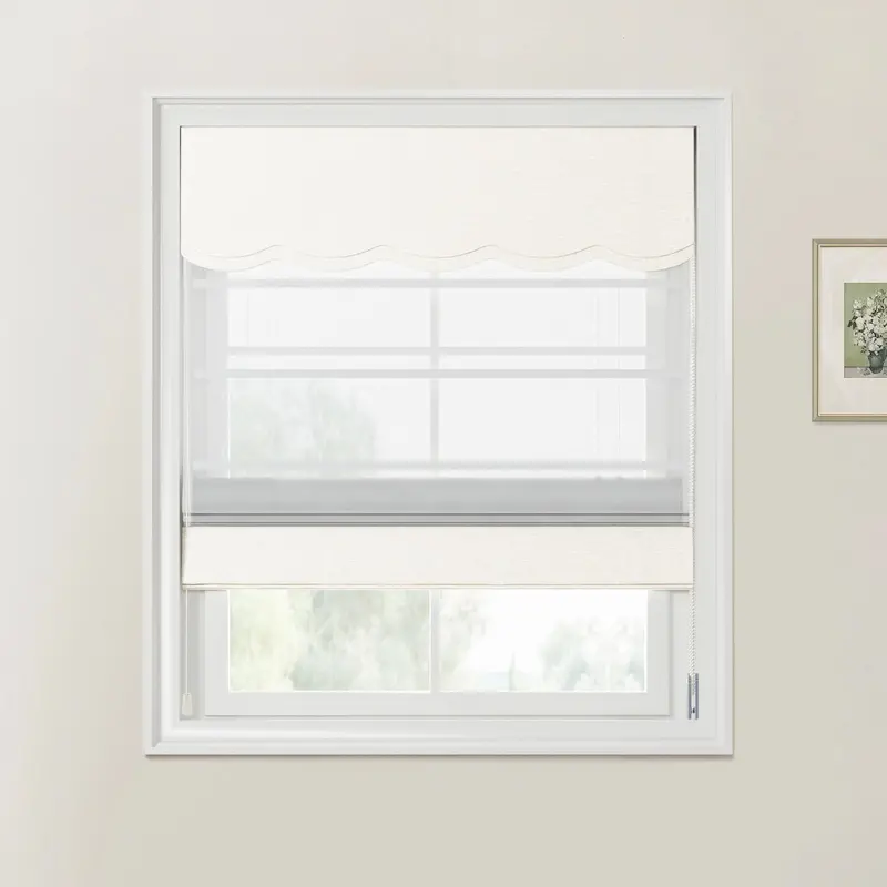 Patti Linen Valance-Enhanced Day-Night Roman Shade – Cord Lift 2
