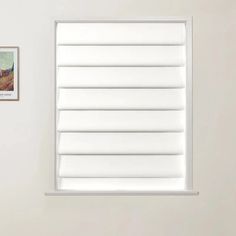 Patti Textured Linen Deco Fold Roman Shade – Cordless Style 1