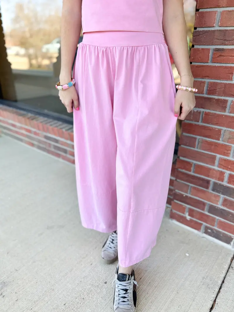 Perfectly Pink Wide-Leg Pants – Soft Cotton Blend 1