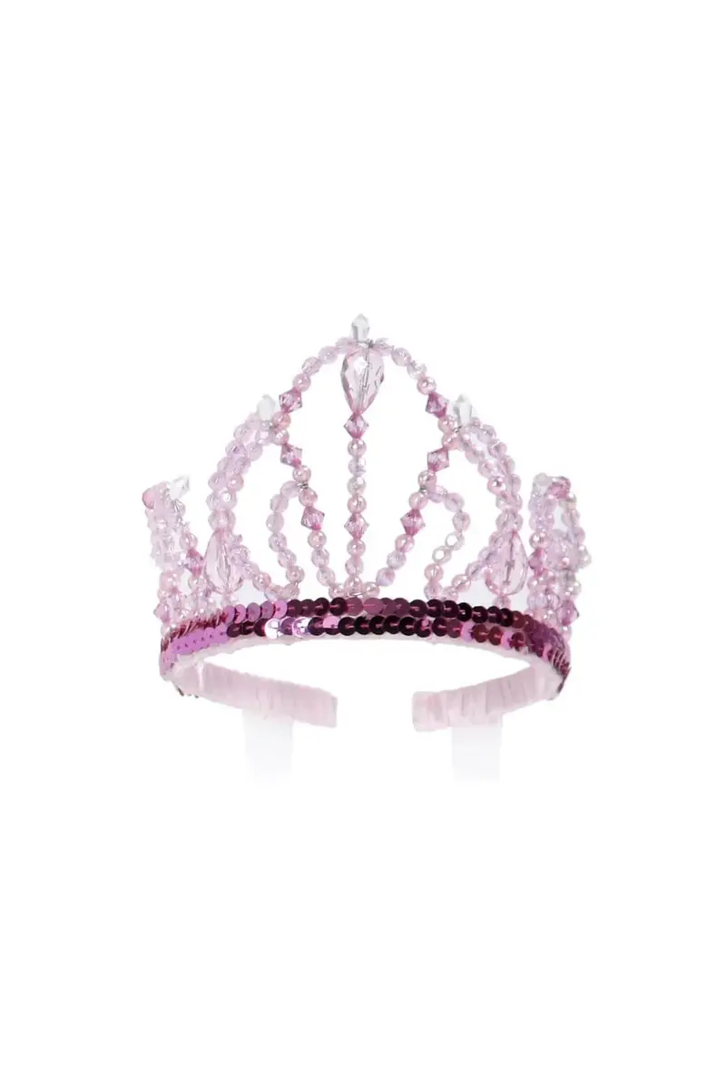 Pink Glitter Tiara For Little Girls – Sparkling Dress-Up Crown 1