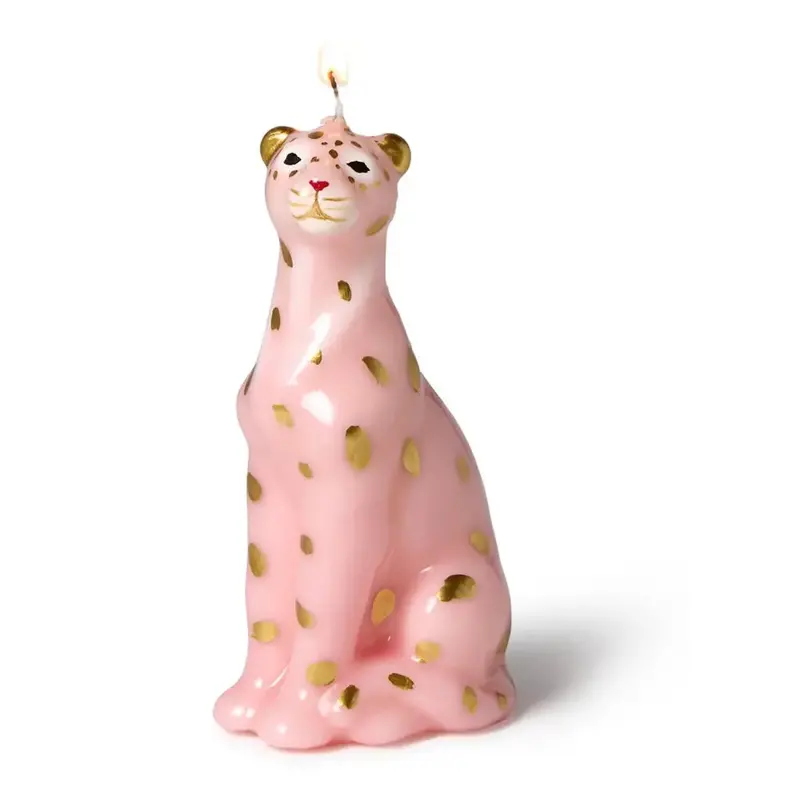 Pink Leopard-Print Sculptural Soy Candle 1