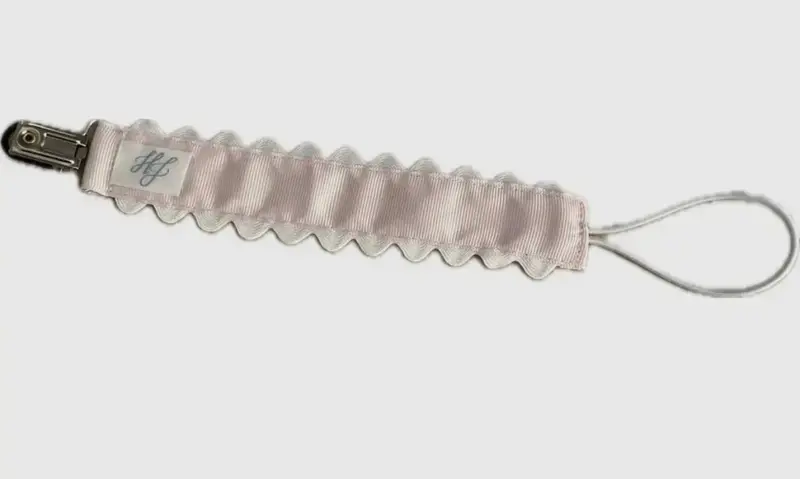 Pink Ric-Rac Pacifier Clip 1