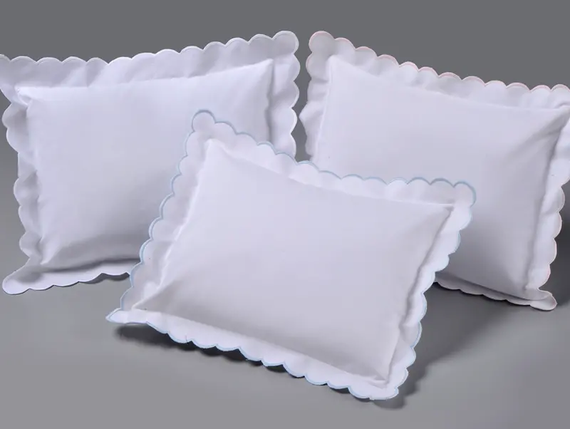 Pink Scallop-Edged Baby Pillow 1