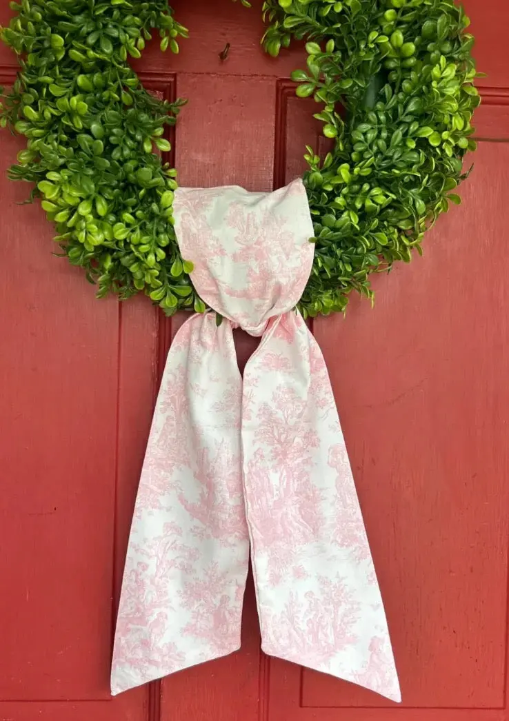 Pink Toile-Wreath Styling Sash 1