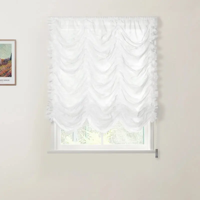 Pleated Austrian Sheer Roman Shade With Cord-Lift Mechanism 1