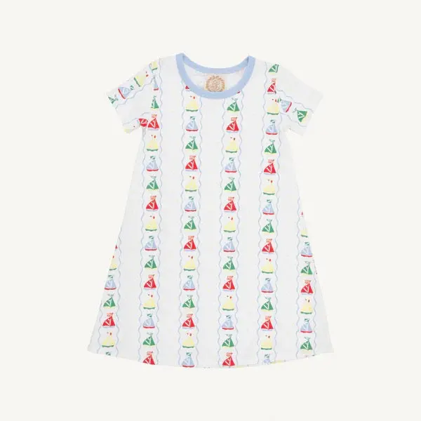 Polly Play Short-Sleeve Midi Dress – Beale Street Blue 1