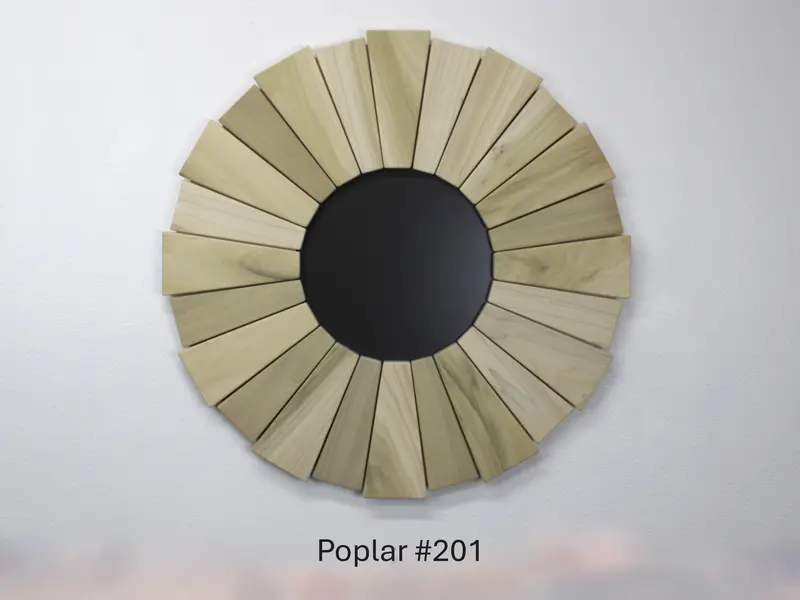 Poplar Wood Sunburst Mirror Wall Decor 1