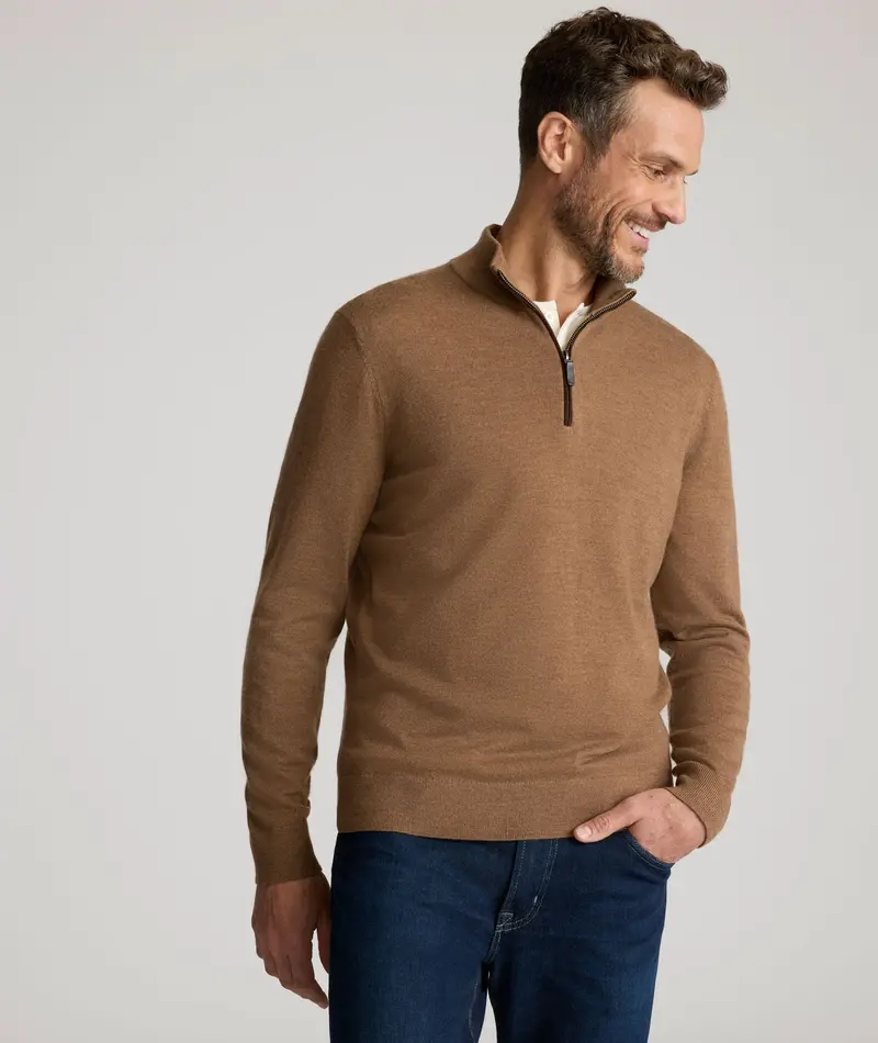 Premium Merino Wool Quarter-Zip Sweater 1