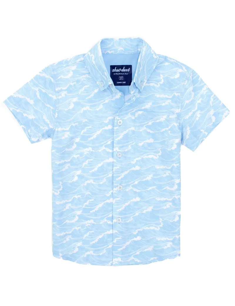 Properly Tied Boys’ Summer Shirt – White Cap Sleeve Style 1