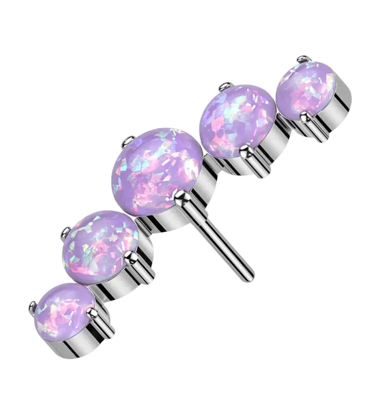 Purple Opalite Arch Threadless Titanium Top 1