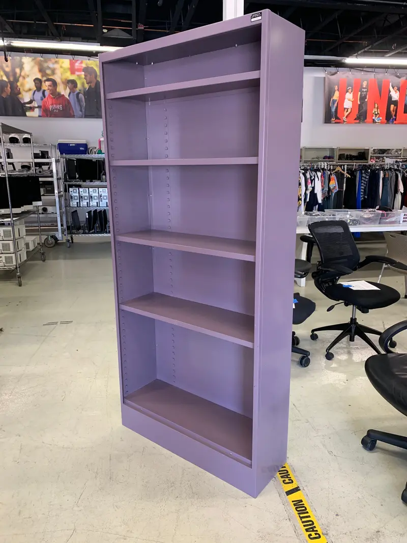 Purple Powder-Coated Metal Bookshelf 1