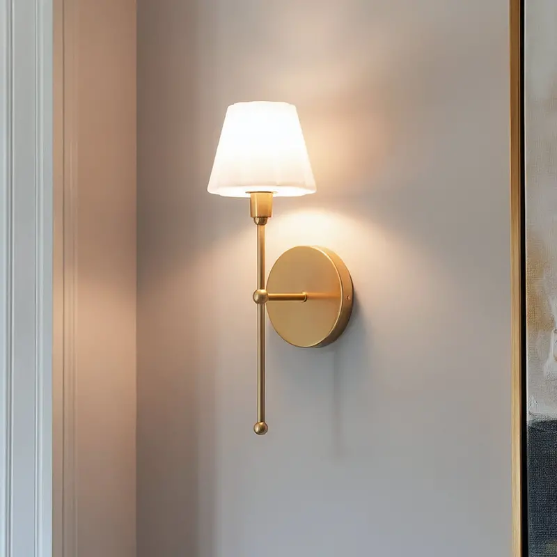 Quenton Brushed Gold Classic Wall Sconce – 15.75"H X 5.25"W 1