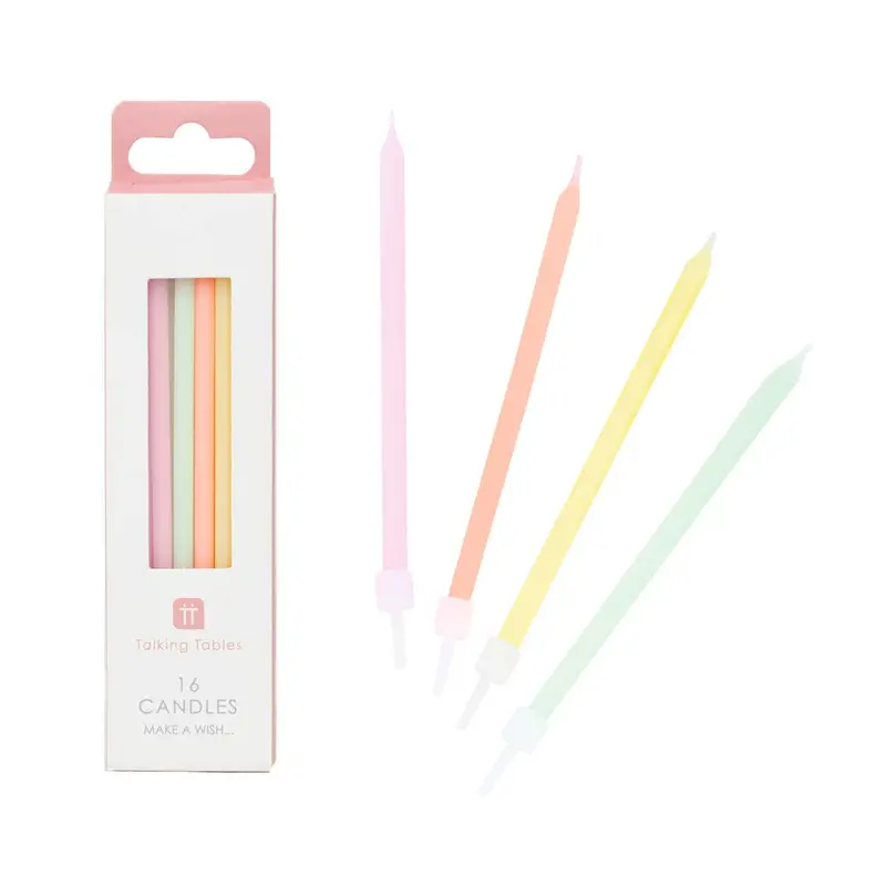 Rainbow Pastel Birthday Candles – Vibrant, Colorful Flame Collection 1