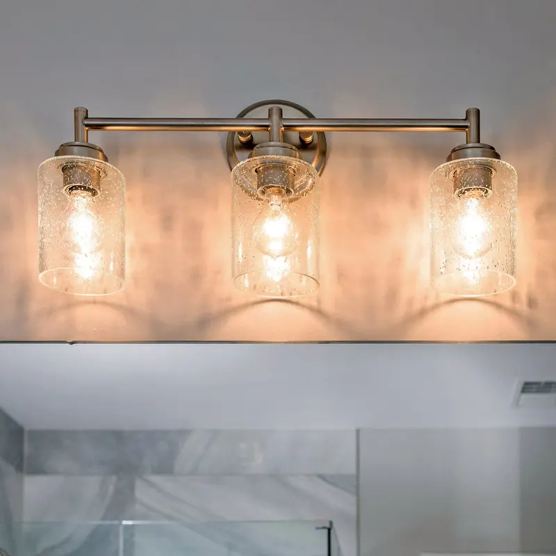 Ravencourt Collection Brushed Nickel Bath Light – 21.5" Wide Industrial Fixture 1