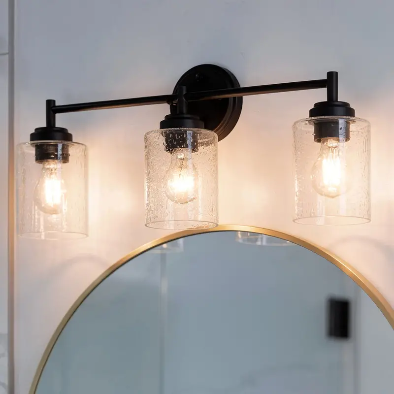 Ravencourt Collection Matte Black Bath Light – 21.5" Wide Industrial Fixture 1