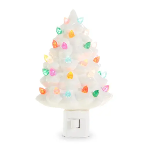 Retro White Festive Tree Night Light 1