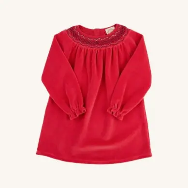 Richmond Red Sandy Smocked Long-Sleeve Dress 1