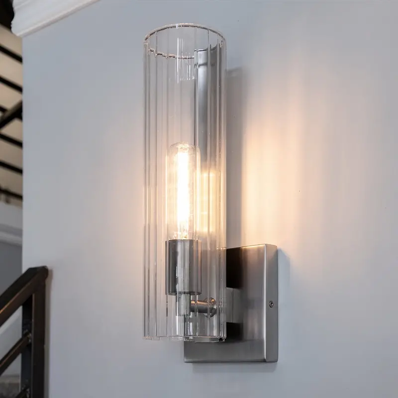 Rivendale Collection Brushed Nickel Wall Sconce – 14"H Modern Ambient Lighting 1