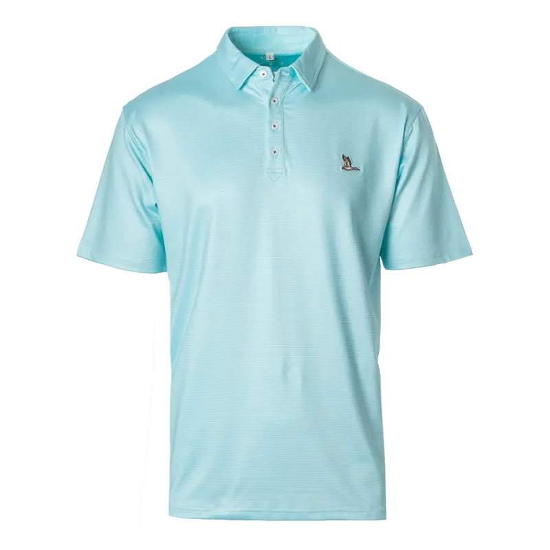 Roost Mallard Print Aqua Polo – Vibrant Coastal-Inspired Shirt 1