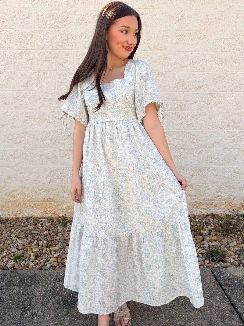 Rosalie Baby Blue Tiered Maxi Dress – Flowy Sleeveless Gown 1