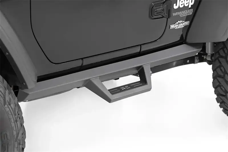 Rough Country 90761 Black Powder-Coated Steel Drop Step Running Boards (64-Inch, Pair) 1