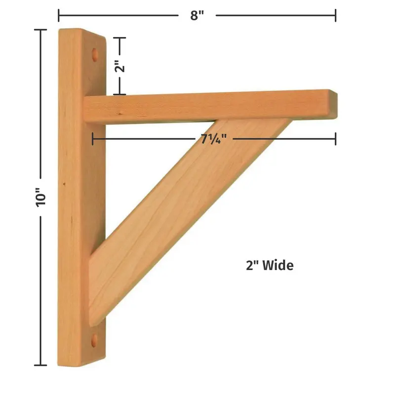 Rustic Straight 8-Inch Wooden Shelf Bracket 1