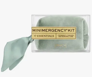 Sage Green Velvet Mini Emergency Kit 1
