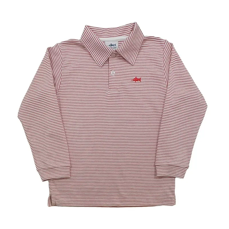Saltwater Boys Red Stripe Long-Sleeve Signature Polo 1