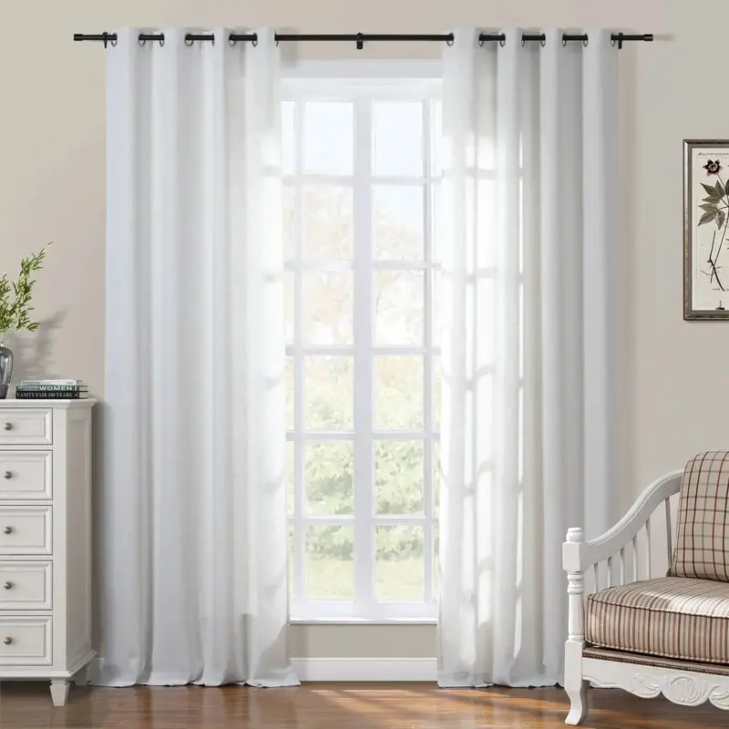 Sarai Grommet-Top Curtains – Textured Metallic Cotton Blend 1