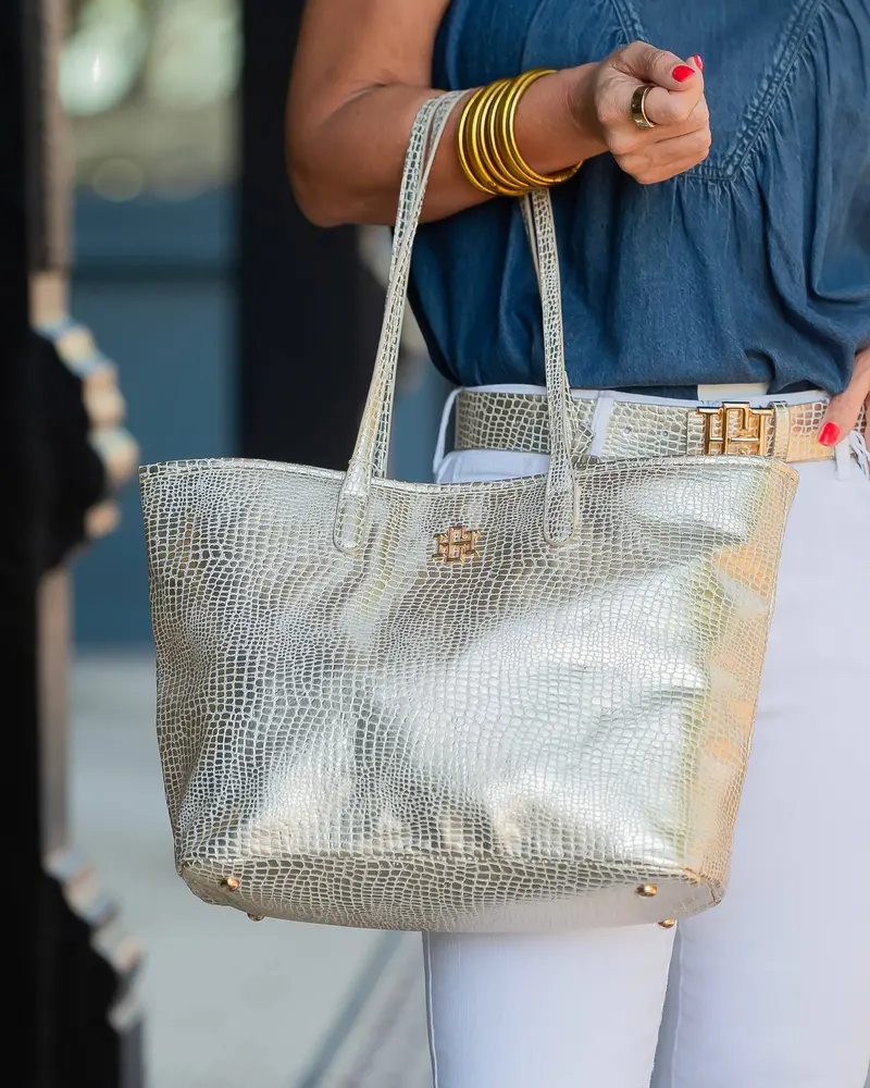 Sheffield Metallic Gold Tote Bag 1