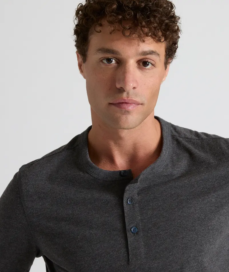 Short-Sleeve Ultrasoft Cotton Henley Shirt 1
