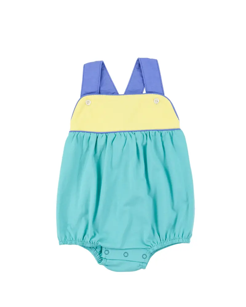 Silas Sunsuit – Color-Blocked Baby Romper 1