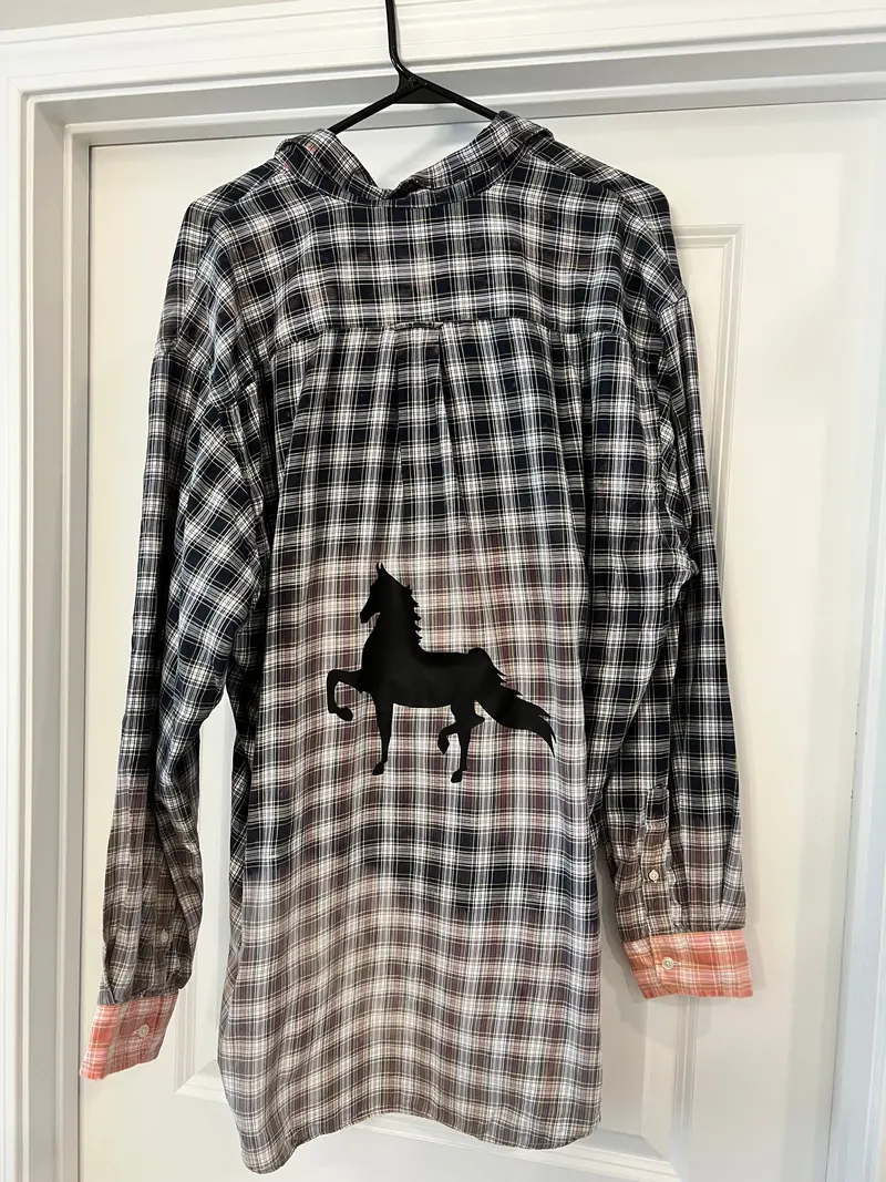 Single Horse Motif Flannel Shirt – Men'S Regular Fit 1