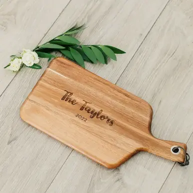 Small Rectangular Personalized Cutting Board With Handle 1