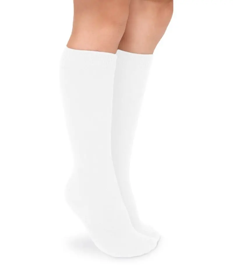 Smooth-Toe Cotton Knee-High Socks – 2-Pack White 1
