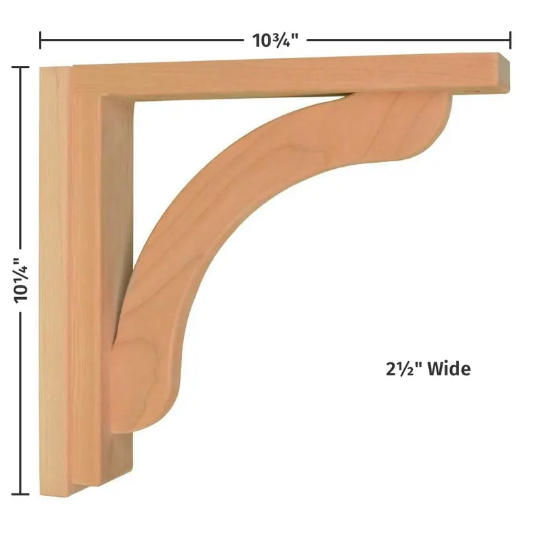 Solid Wood Concave 10-Inch Decorative Corbel 1