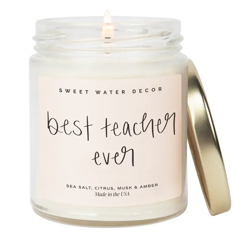 Soy Wax Candle – 'Best Teacher Ever' Scented, 9 Oz 1