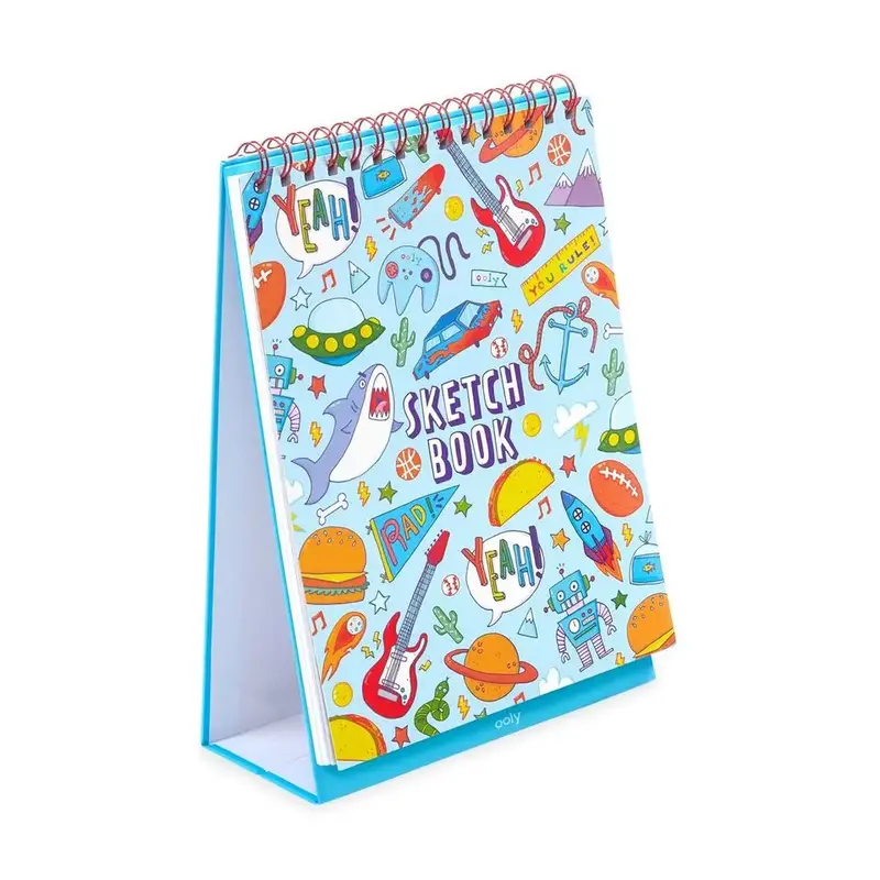 Standing Sketchbook Featuring Playful Doodle Art 1