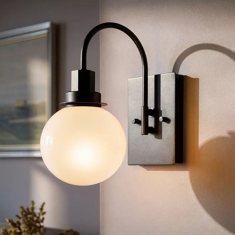 Stoneleigh Collection Matte Black Art Deco Wall Sconce – 11.5"H Retro-Style Ambient Fixture 1