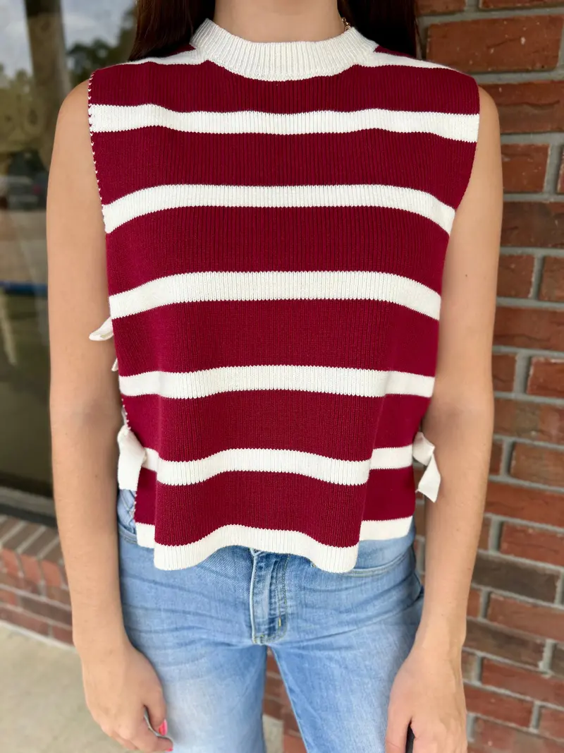 Striped Sweater Vest For Team Spirit And Layering 1