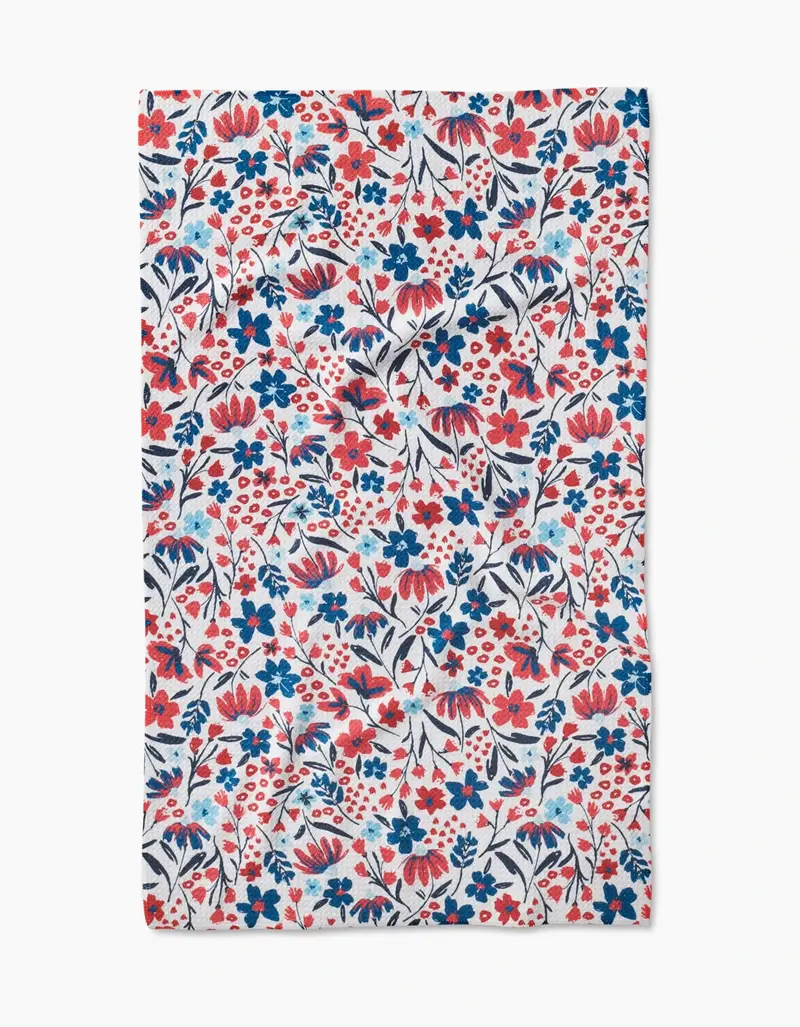 Summer Bloom Tea Towel – Botanical Kitchen Linen 1