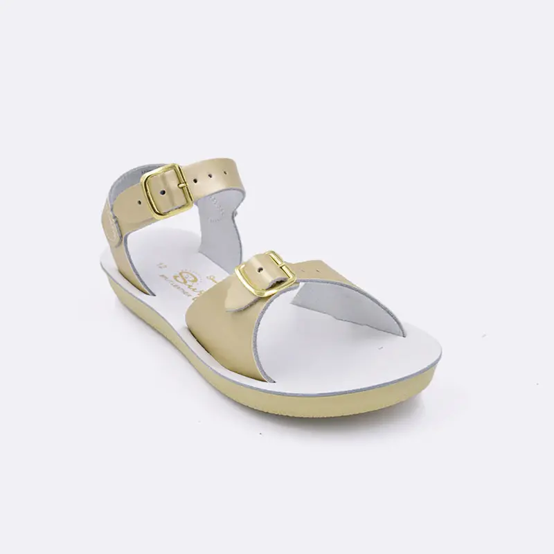 Sun-San Surfer Sandals – Metallic Gold Kids’ Footwear 1
