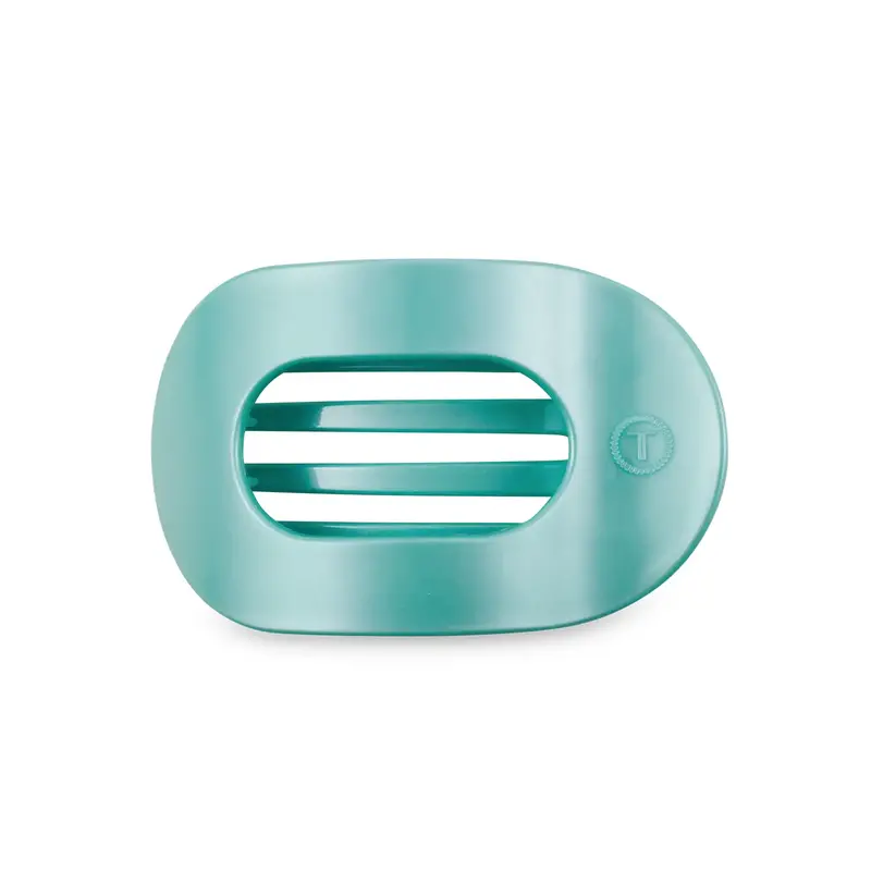 Teleties Medium Round Flat Clip – Totally Turquoise Finish 1