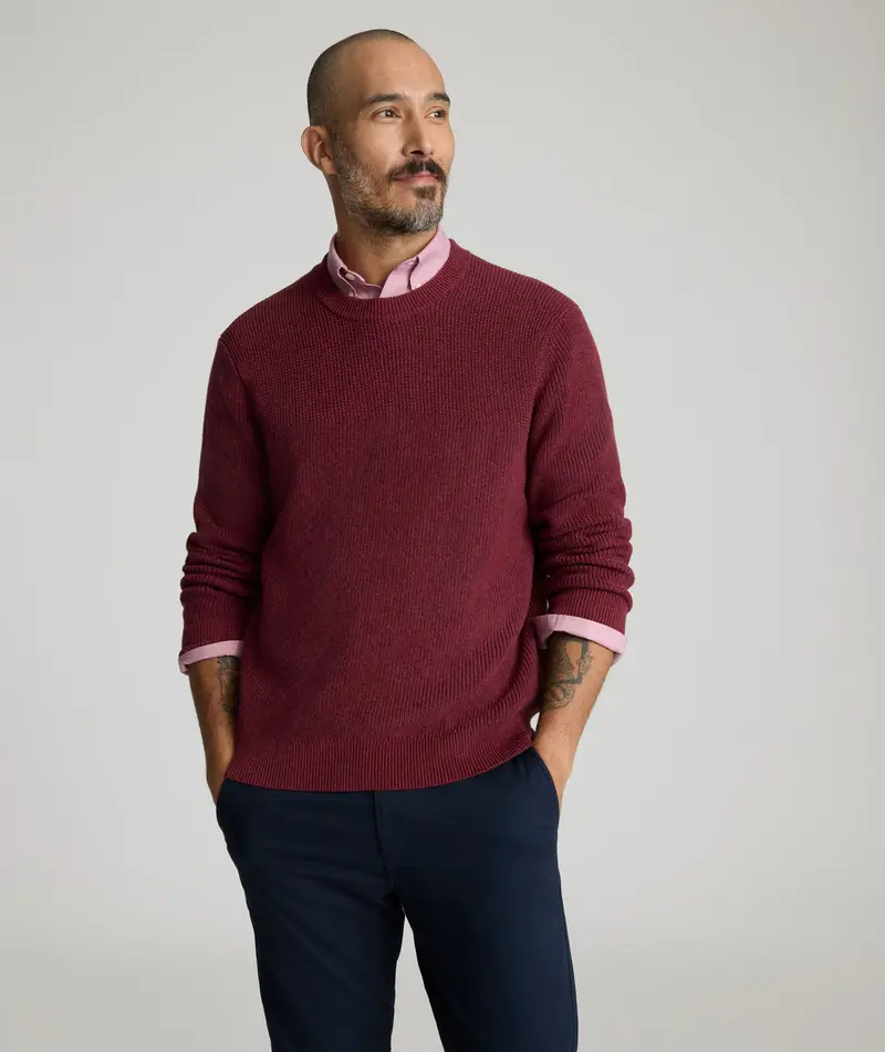 Textured Ribbed Crewneck Sweater – Final Sale 1