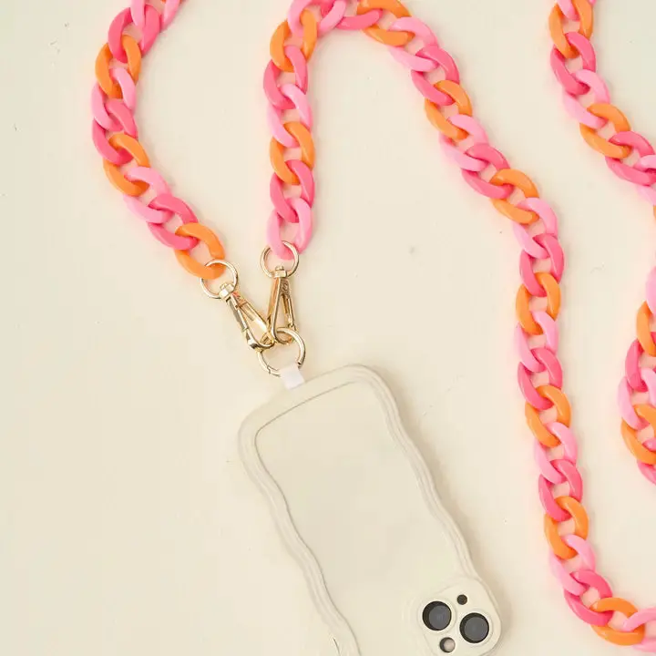 Tri-Color Sassy 'Hold The Phone' Crossbody Chain Strap 1