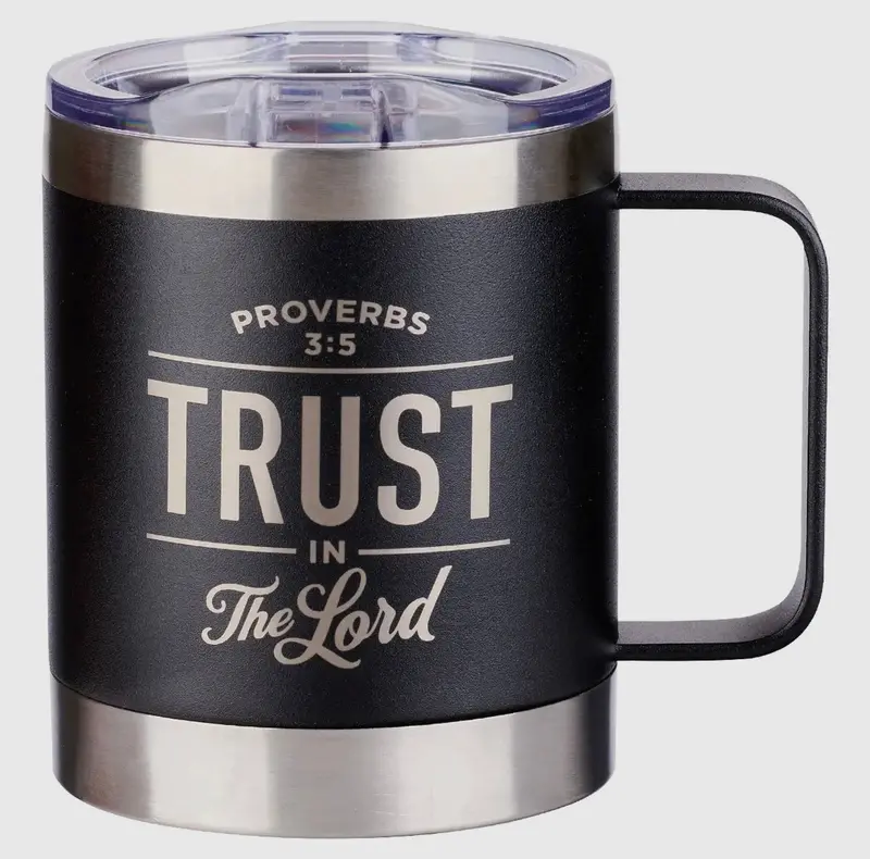 'Trust In The Lord' Black Stainless Steel Coffee Mug 1
