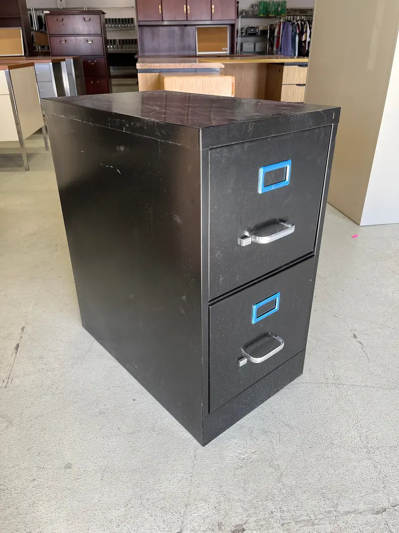 Two-Drawer Letter-Sized File Cabinet – Matte Black Finish 1